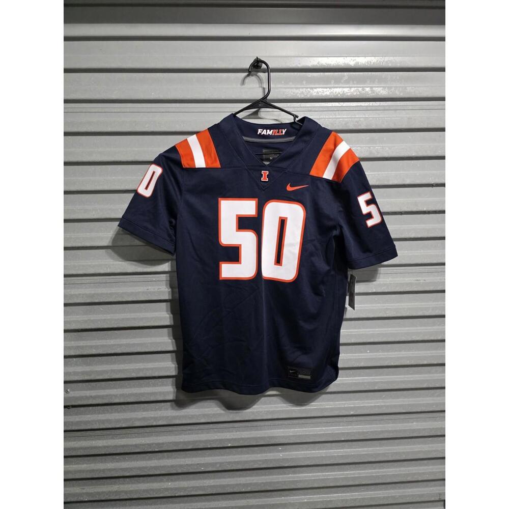 Men's Nike #50 Illinois Untouchable Football Jersey In Navy Size Medium